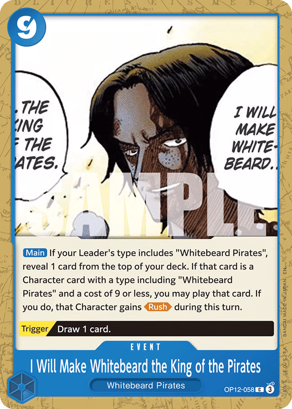 I Will Make Whitebeard the King of the Pirates One Piece card (OP12-058, Legacy of the Master)