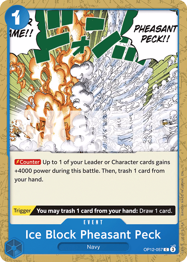 Ice Block Pheasant Peck One Piece card (OP12-057, Legacy of the Master)