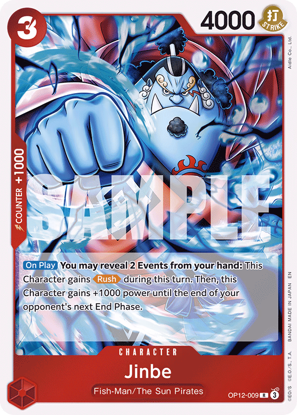 Jinbe One Piece card (OP12-009, Legacy of the Master)