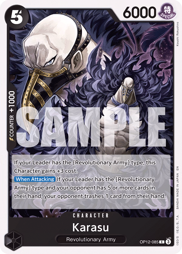 Karasu One Piece card (OP12-085, Legacy of the Master)