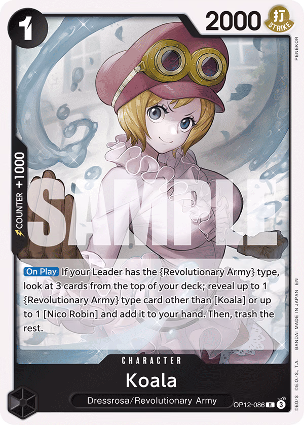 Koala One Piece card (OP12-086, Legacy of the Master)