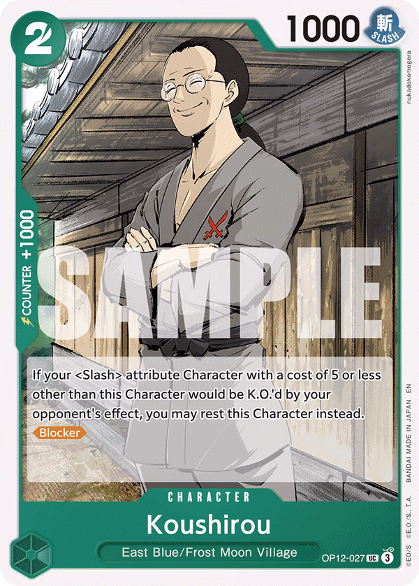 Koushirou One Piece card (OP12-027, Legacy of the Master)