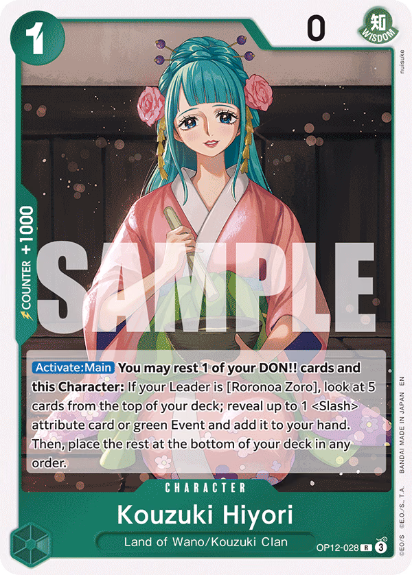 Kouzuki Hiyori One Piece card (OP12-028, Legacy of the Master)