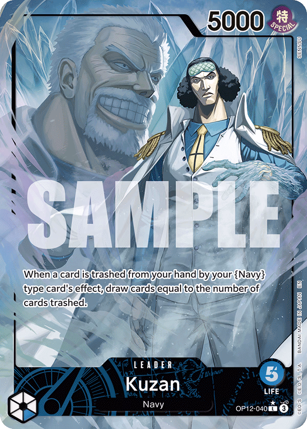 Kuzan (Alternate Art) One Piece card (OP12-040, Legacy of the Master)