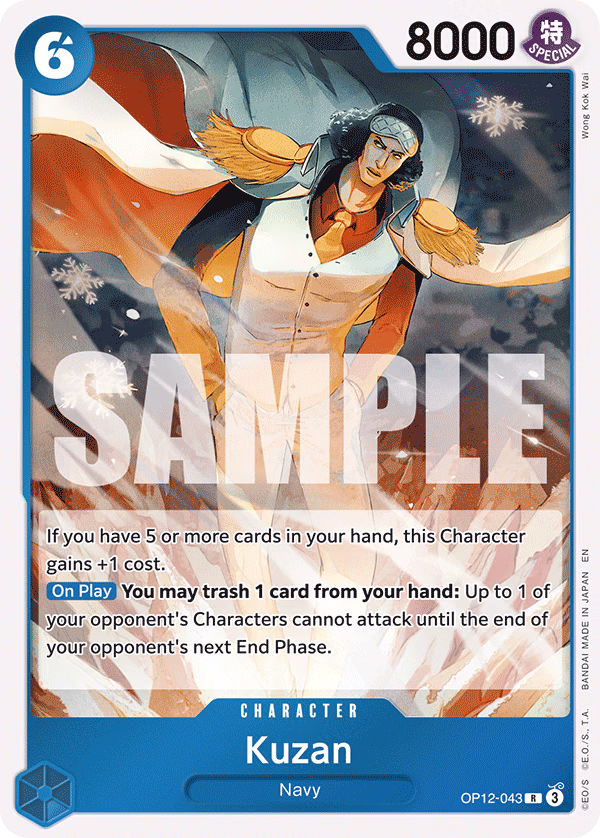 Kuzan One Piece card (OP12-043, Legacy of the Master)