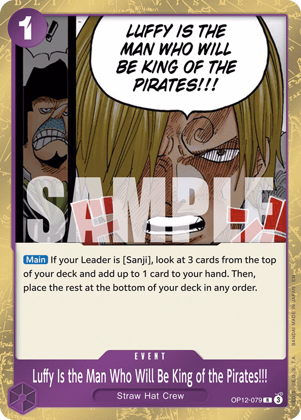Luffy Is the Man Who Will Be King of the Pirates!!! One Piece card (OP12-079, Legacy of the Master)
