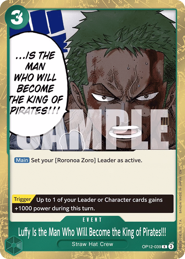 Luffy Is the Man Who Will Become the King of Pirates!!! One Piece card (OP12-039, Legacy of the Master)