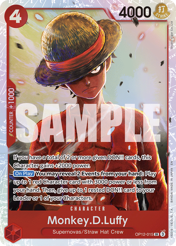 Monkey.D.Luffy One Piece card (OP12-015, Legacy of the Master)
