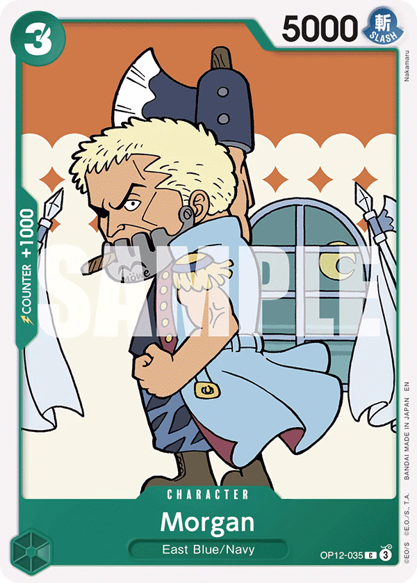 Morgan One Piece card (OP12-035, Legacy of the Master)