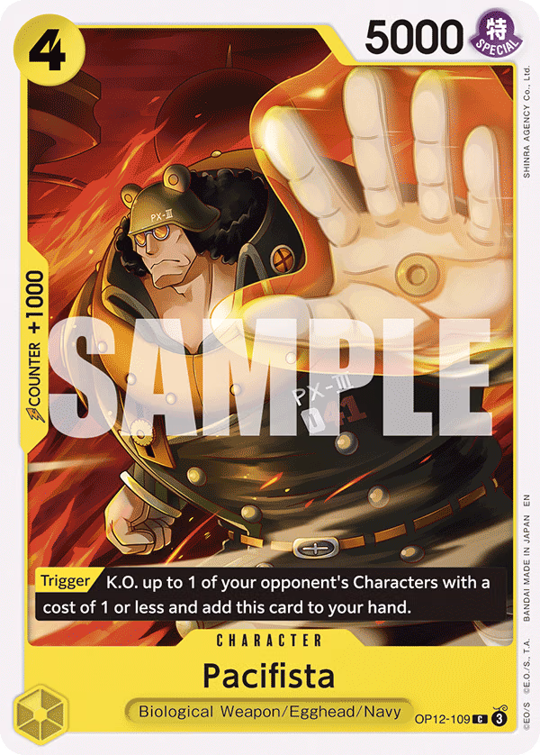 Pacifista One Piece card (OP12-109, Legacy of the Master)