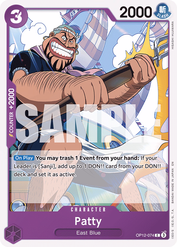 Patty One Piece card (OP12-074, Legacy of the Master)