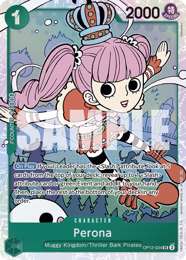 Perona One Piece card (OP12-034, Legacy of the Master)