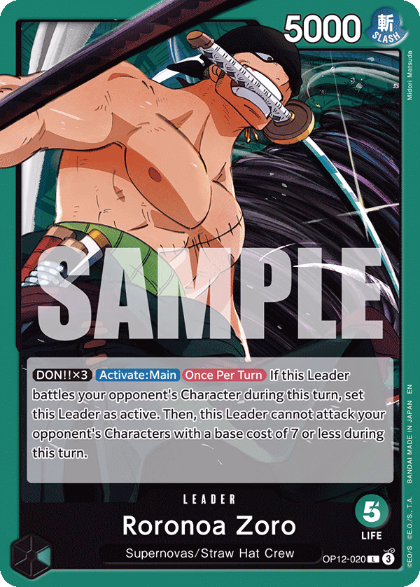 Roronoa Zoro One Piece card (OP12-020, Legacy of the Master)