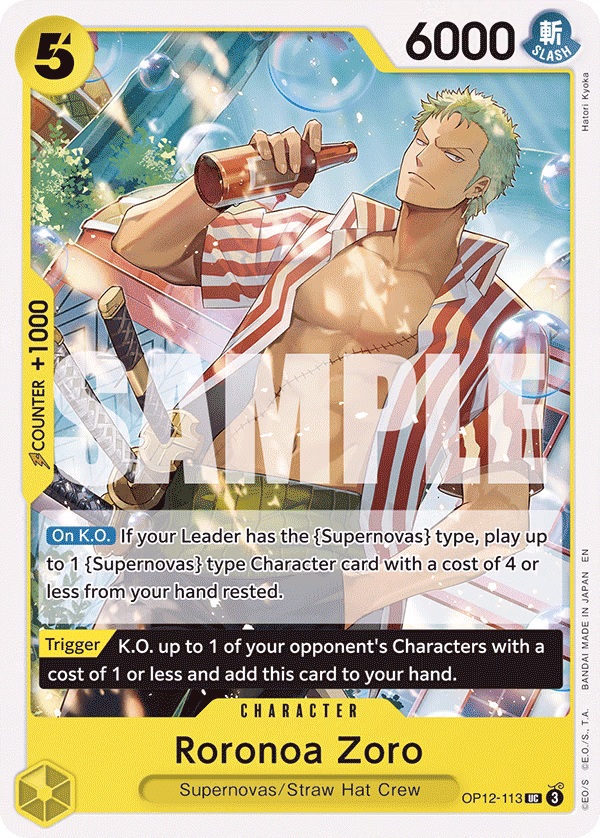 Roronoa Zoro One Piece card (OP12-113, Legacy of the Master)