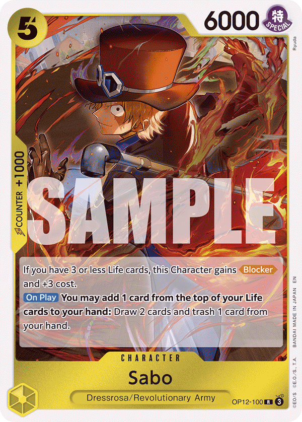 Sabo One Piece card (OP12-100, Legacy of the Master)