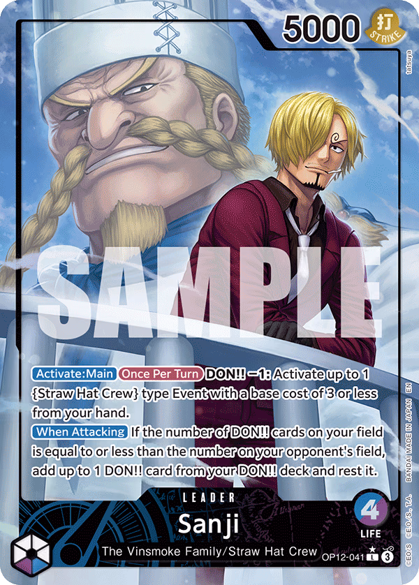 Sanji (Alternate Art) One Piece card (OP12-041, Legacy of the Master)