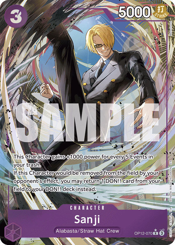 Sanji (Alternate Art) One Piece card (OP12-070, Legacy of the Master)