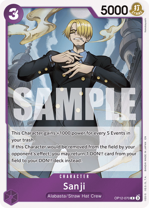 Sanji One Piece card (OP12-070, Legacy of the Master)
