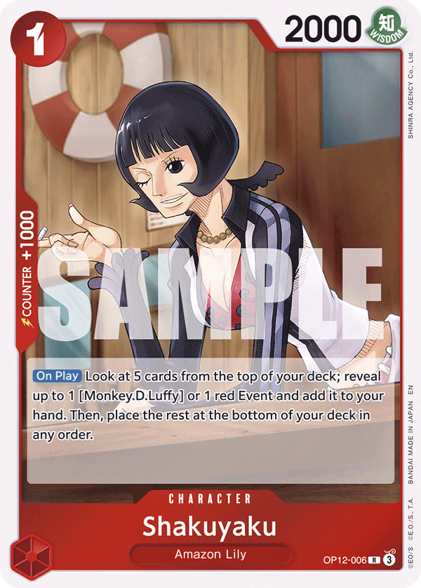 Shakuyaku One Piece card (OP12-006, Legacy of the Master)