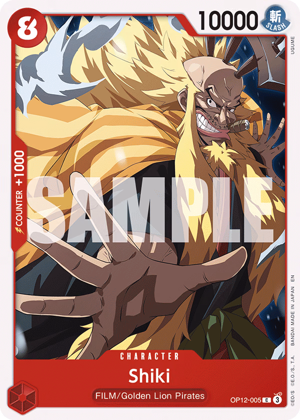 Shiki One Piece card (OP12-005, Legacy of the Master)