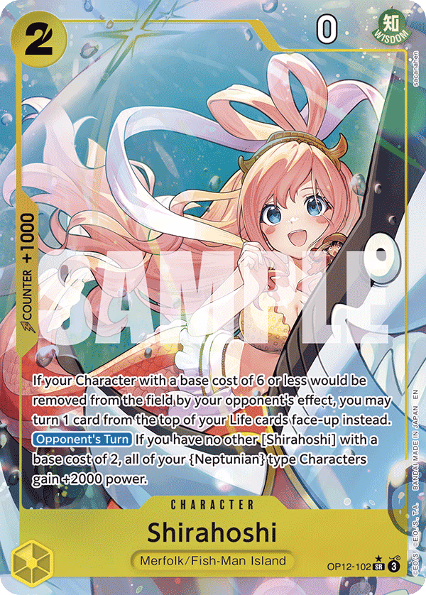 Shirahoshi (Alternate Art) One Piece card (OP12-102, Legacy of the Master)