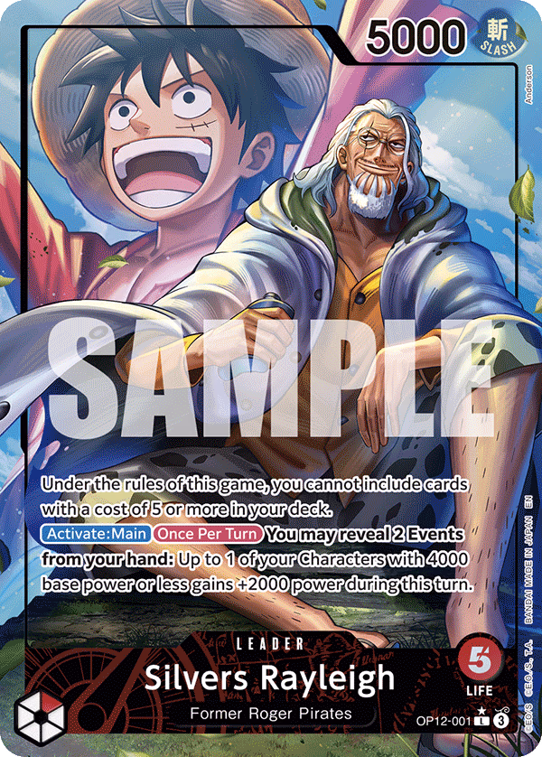 Silvers Rayleigh (Alternate Art) One Piece card (OP12-001, Legacy of the Master)