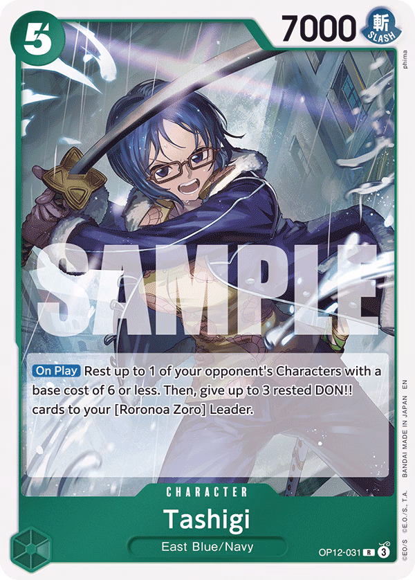 Tashigi One Piece card (OP12-031, Legacy of the Master)