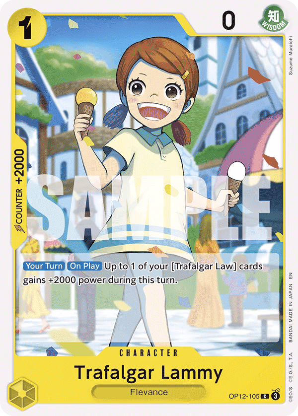 Trafalgar Lammy One Piece card (OP12-105, Legacy of the Master)