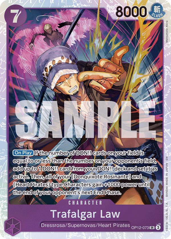 Trafalgar Law One Piece card (OP12-073, Legacy of the Master)
