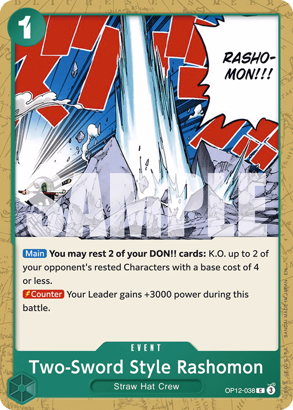 Two-Sword Style Rashomon One Piece card (OP12-038, Legacy of the Master)