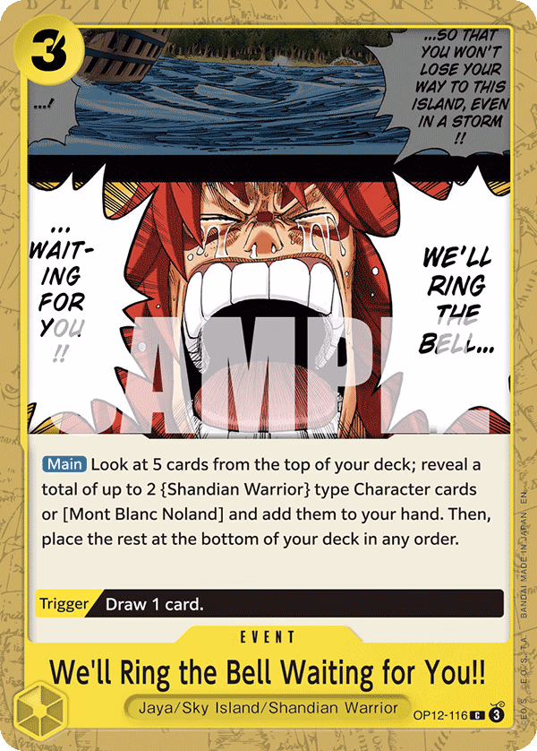 We'll Ring the Bell Waiting for You!! One Piece card (OP12-116, Legacy of the Master)