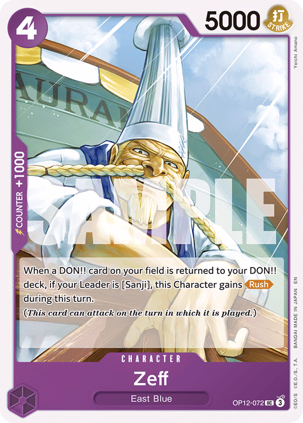 Zeff One Piece card (OP12-072, Legacy of the Master)