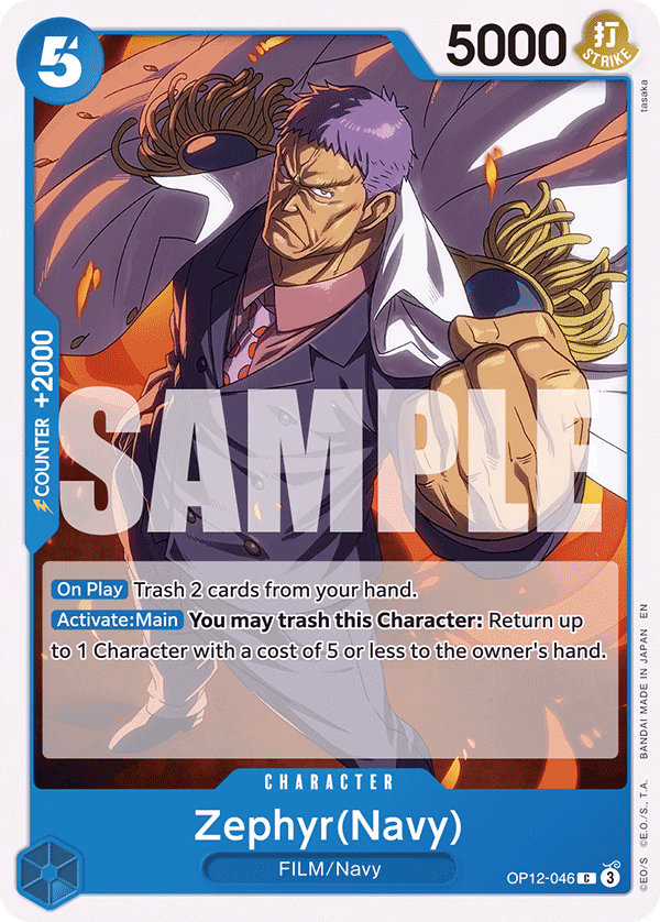 Zephyr(Navy) One Piece card (OP12-046, Legacy of the Master)