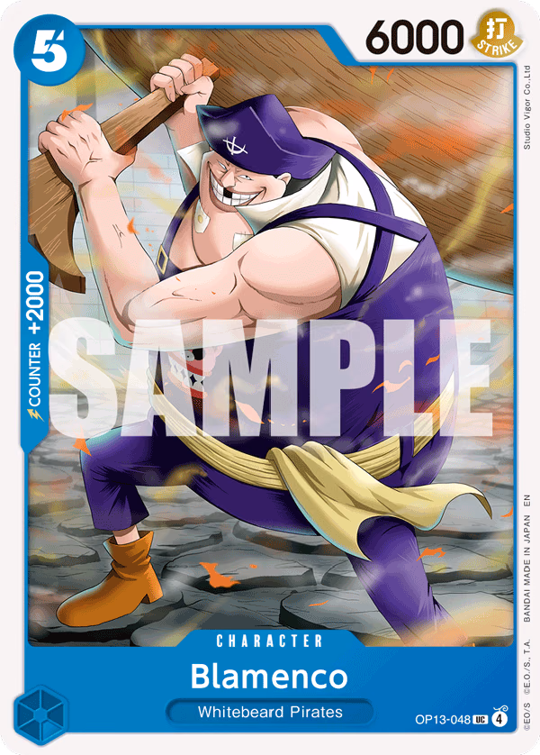 Blamenco One Piece card (OP13-048, Carrying On His Will)