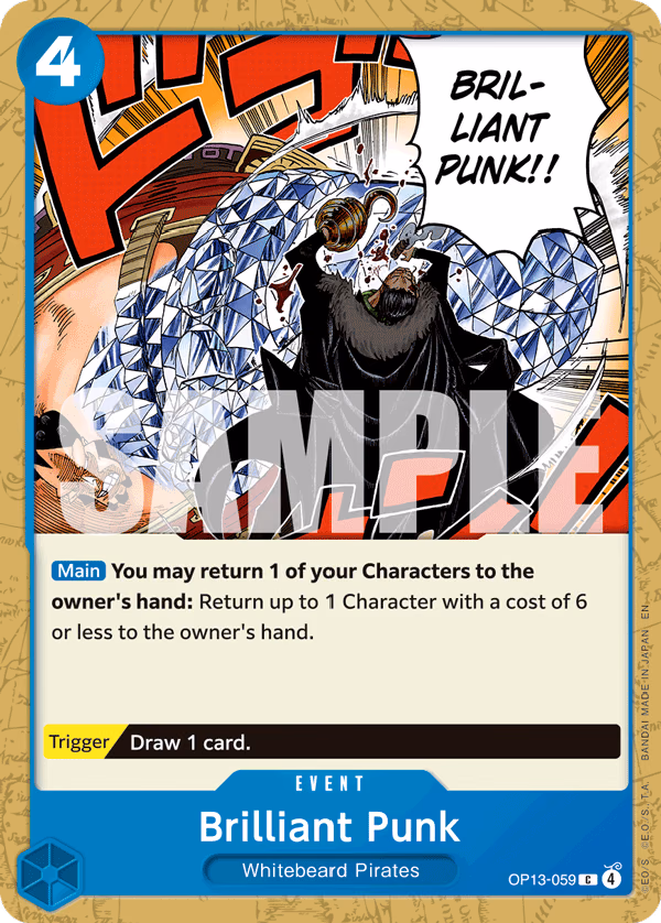 Brilliant Punk One Piece card (OP13-059, Carrying On His Will)