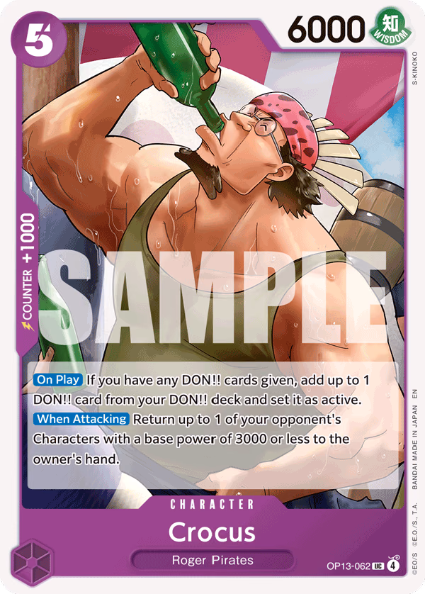 Crocus One Piece card (OP13-062, Carrying On His Will)
