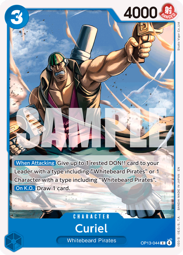Curiel One Piece card (OP13-044, Carrying On His Will)
