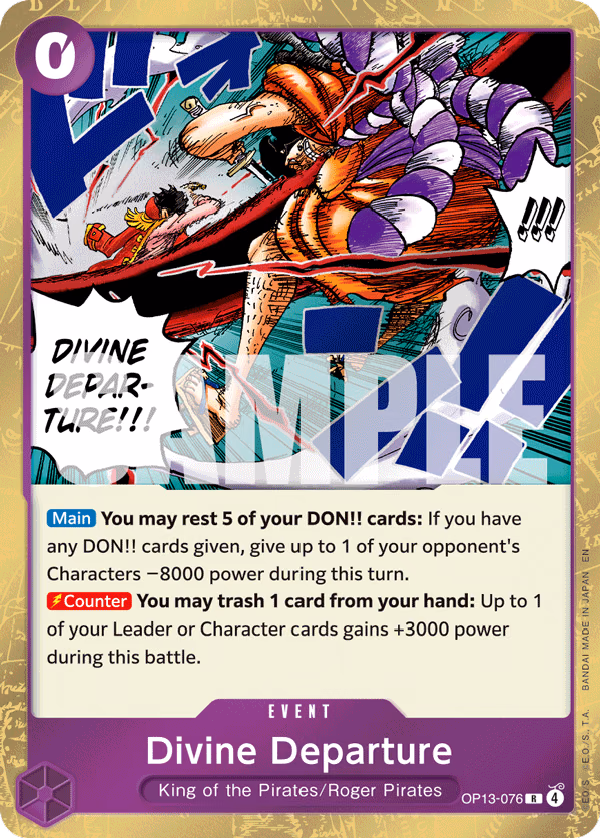 Divine Departure One Piece card (OP13-076, Carrying On His Will)
