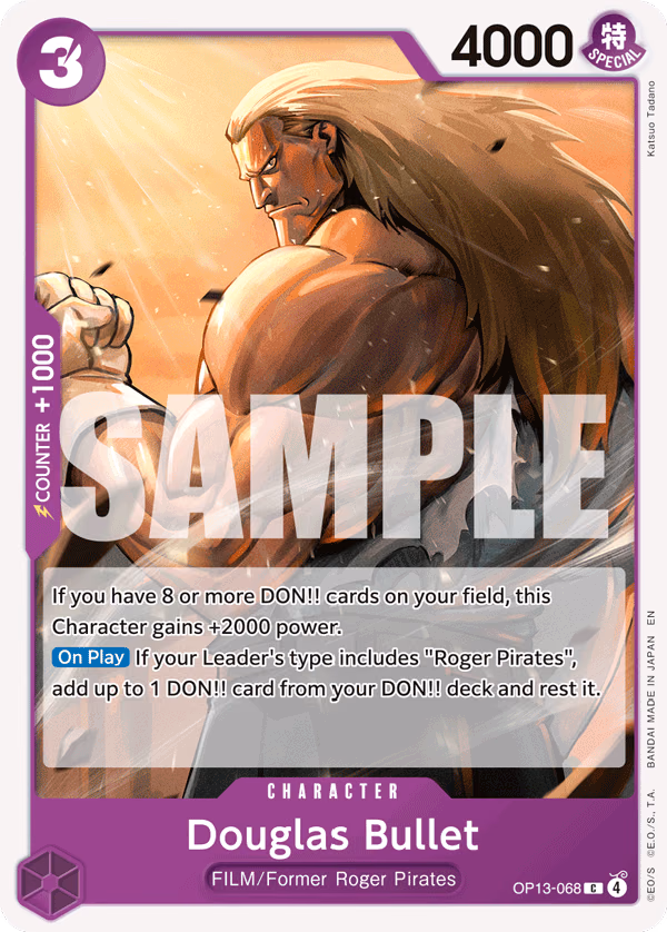 Douglas Bullet One Piece card (OP13-068, Carrying On His Will)