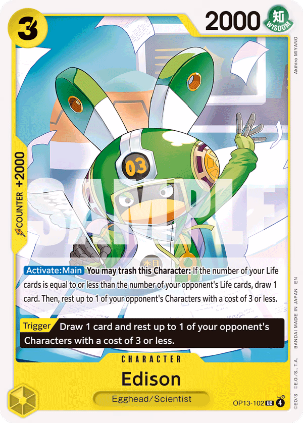 Edison One Piece card (OP13-102, Carrying On His Will)