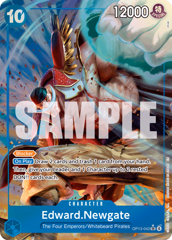 Edward.Newgate (Alternate Art) One Piece card (OP13-042, Carrying On His Will)