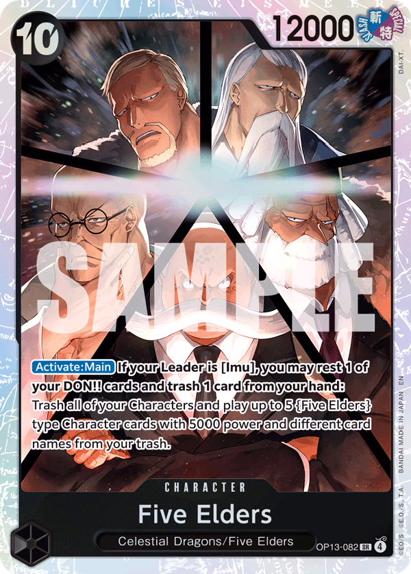 Five Elders One Piece card (OP13-082, Carrying On His Will)