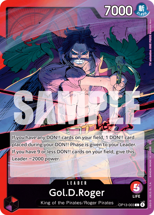 Gol.D.Roger One Piece card (OP13-003, Carrying On His Will)