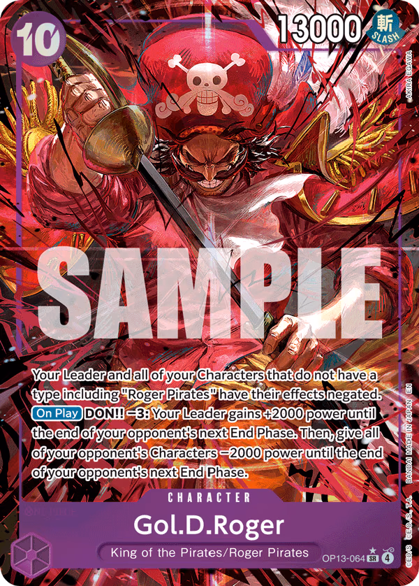 Gol.D.Roger (Alternate Art) One Piece card (OP13-064, Carrying On His Will)