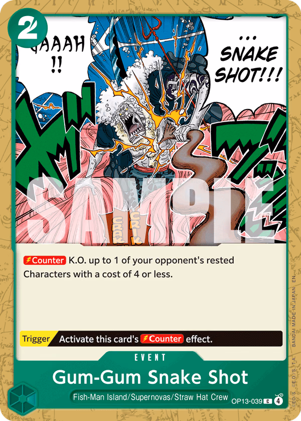 Gum-Gum Snake Shot One Piece card (OP13-039, Carrying On His Will)