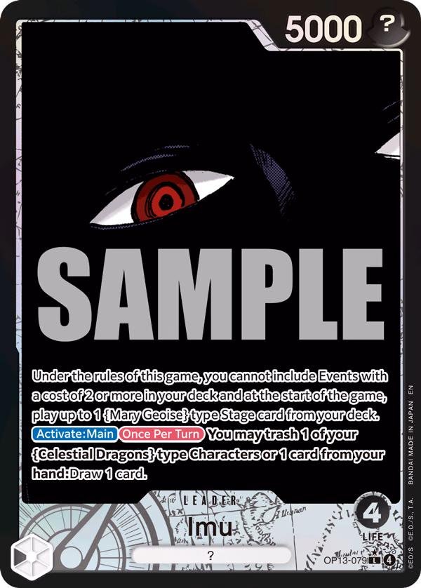 Imu (Alternate Art) One Piece card (OP13-079, Carrying On His Will)