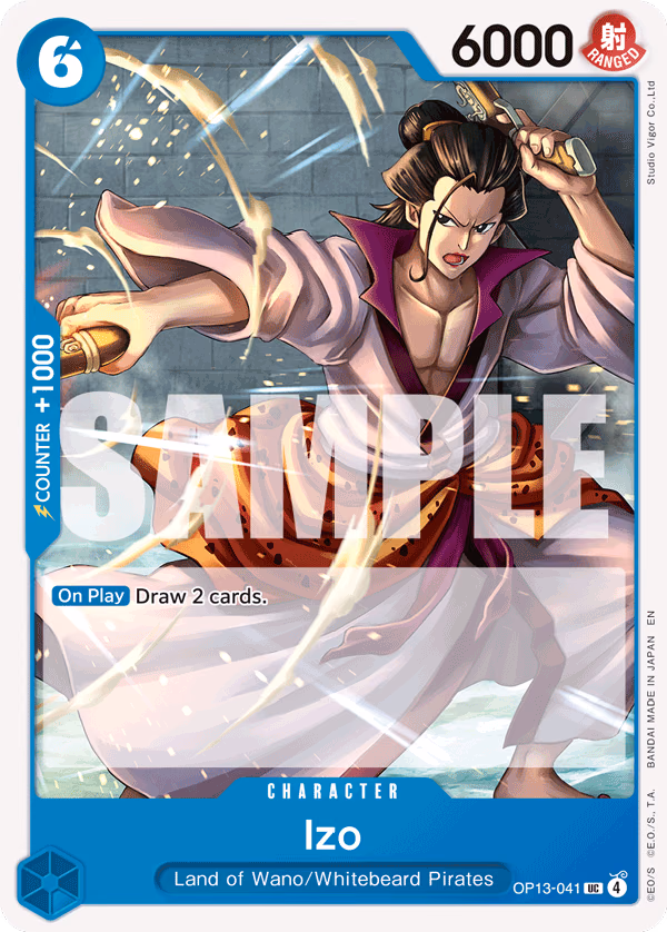 Izo One Piece card (OP13-041, Carrying On His Will)