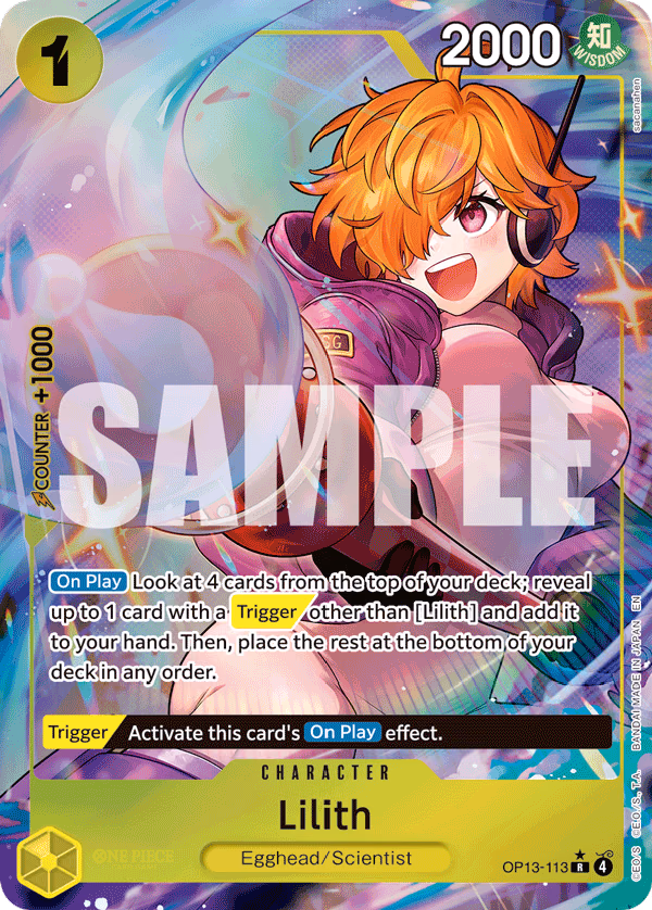 Lilith (Alternate Art) One Piece card (OP13-113, Carrying On His Will)