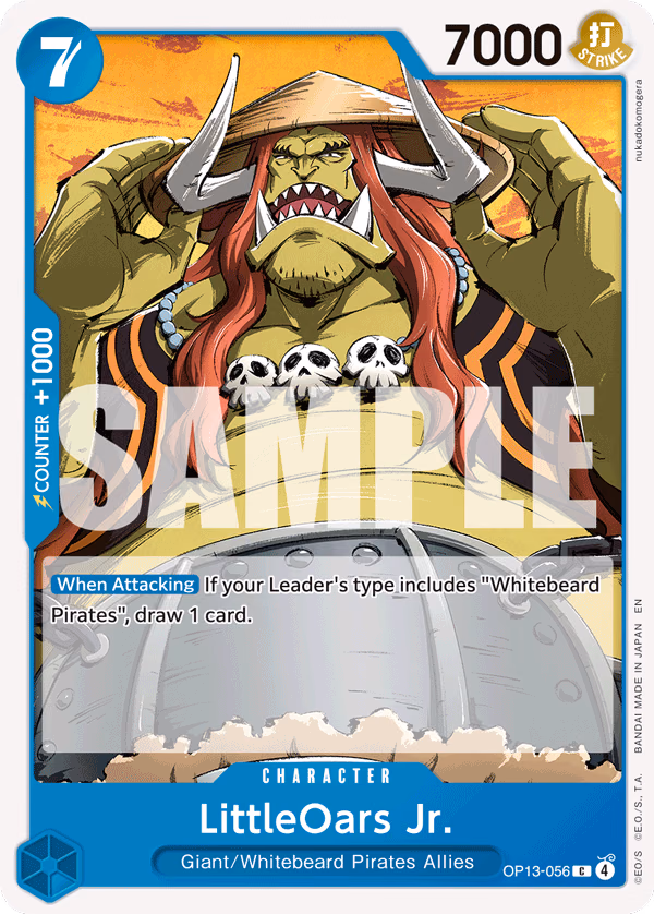 LittleOars Jr. One Piece card (OP13-056, Carrying On His Will)