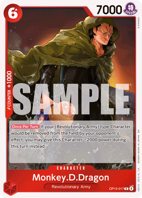 Monkey.D.Dragon One Piece card (OP13-017, Carrying On His Will)